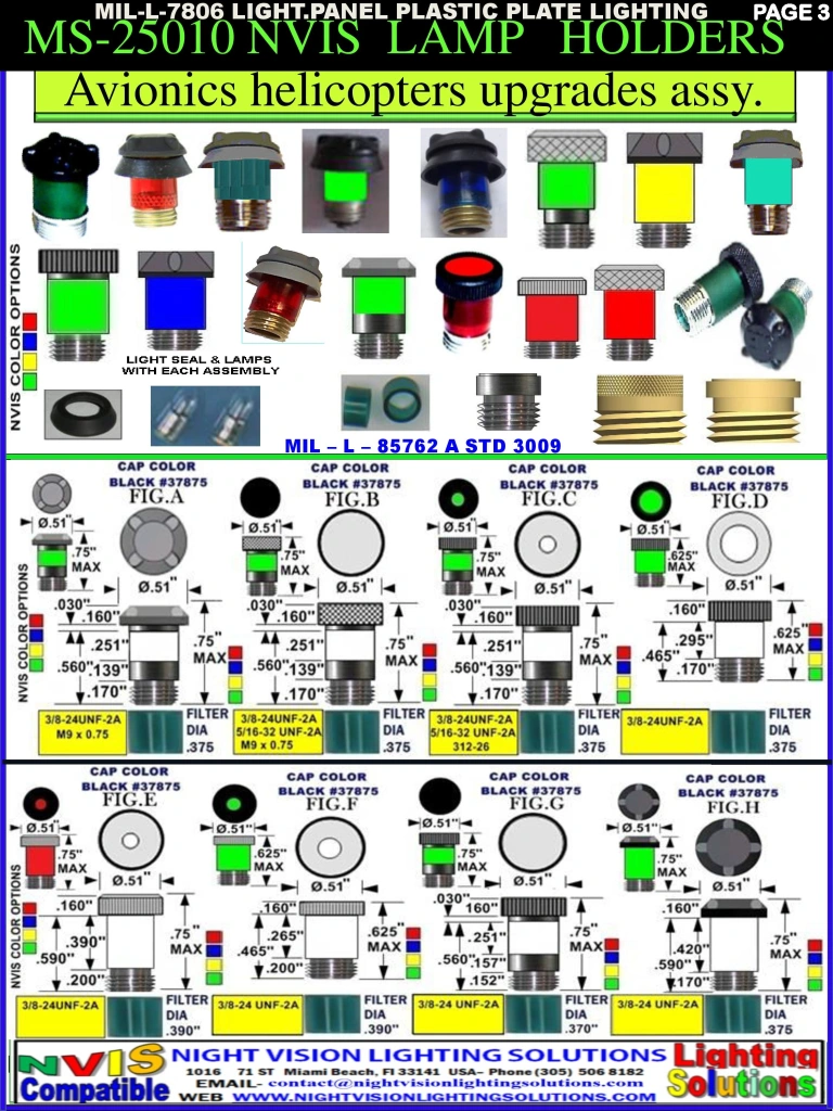 Ms25010 Spring 9.MS25010 LAMP HOLDER NVIS TYPE ASSEMBLIES COLORS INCANDESCENT LED ...